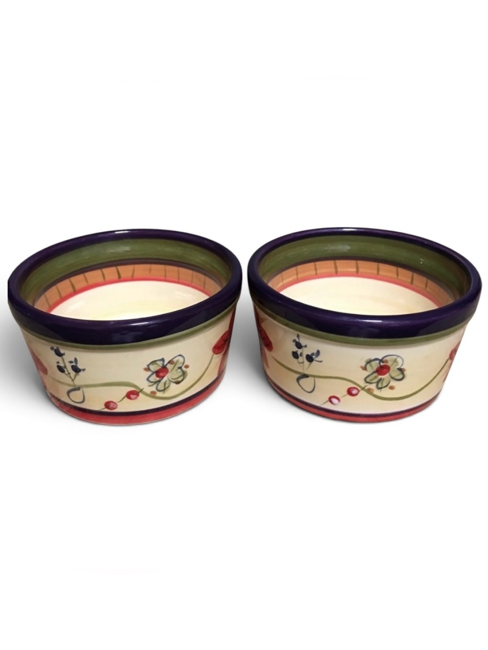 HD Designs floral 2 Custard Dessert Berry bowls Cups